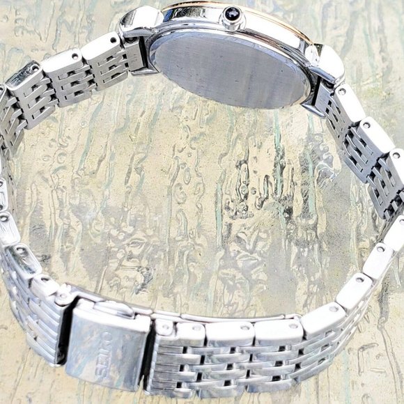 $335 MSRP- Seiko SFQ798 Women\'s Crystal Accent Two Tone Stainless Steel Watch main image 7